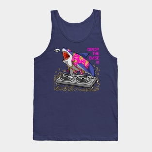 dj shark cartoon comics style character design Tank Top